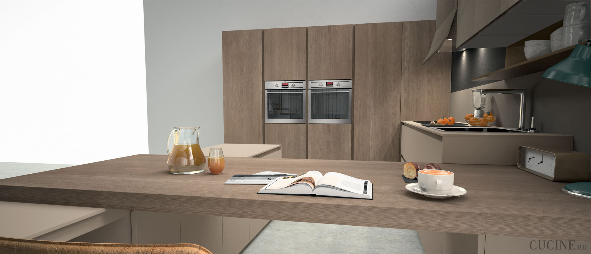 Кухня Treo kitchens Design Line G30 Fenix из Италии, купить итальянскую  кухню Treo kitchens Design Line G30 Fenix в Москве